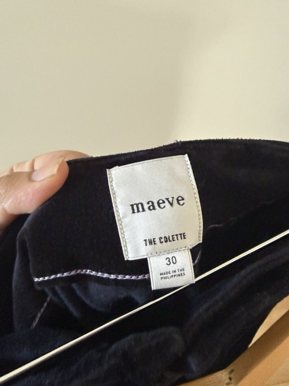 Anthropologie Maeve Colette Velvet High Rise Wide Leg Crop Pant Black Modest 30 - Picture 4 of 12